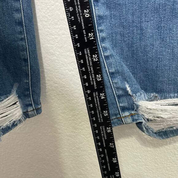 Frame Womens Jeans Size 24 Blue Denim Le High Straight Distressed Medium Wash - Picture 8 of 16